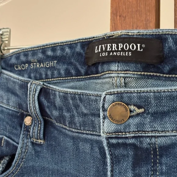 Liverpool Los Angeles Women’s Blue Denim Stretchy Crop Jeans Size 10 (30W) - Picture 9 of 9
